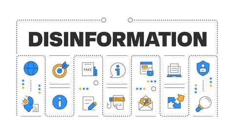 Disinformation word concept isolated on white Stock Illustration