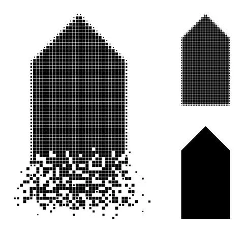Disintegrating and Halftone Dot Direction Up Icon Stockillustratie