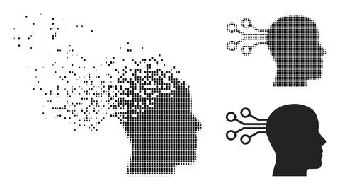 Disintegrating Dot and Original Mind Interface Icon イラスト素材