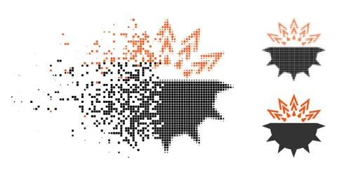 Disintegrating Dot Halftone Viral Structure Icon Stockillustratie