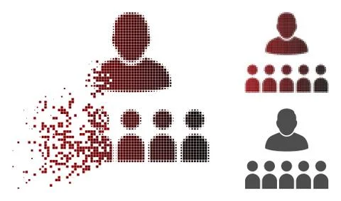 Disintegrating Dotted Halftone Auditory Students Icon 库存插图