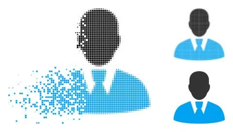 Disintegrating Pixel Halftone Manager Icon Illustrazione stock