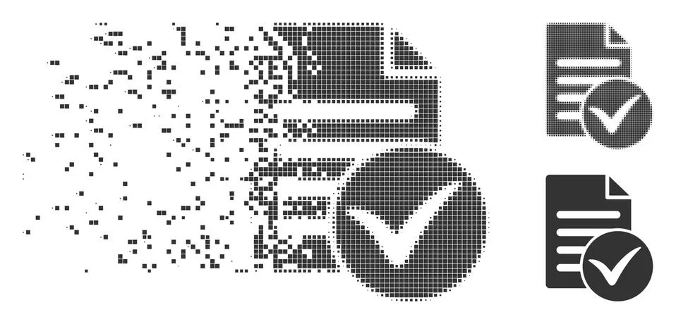 Disintegrating Pixel Halftone Test Page Icon Stock Illustration