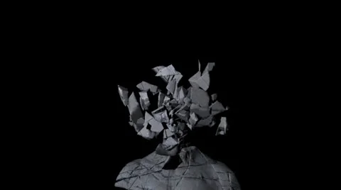 Disintegration 3d head model animation 스톡 동영상 24730511