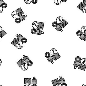 Disk and bottle plastic waste vector seamless pattern Stock Illustration