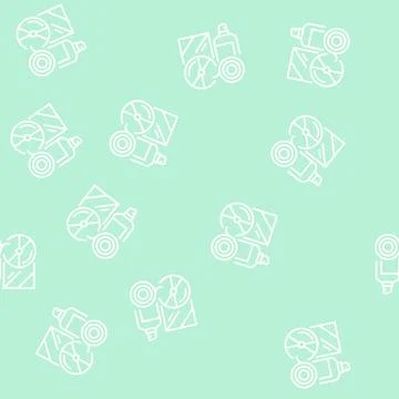 Disk and bottle plastic waste line seamless pattern Illustrazione stock
