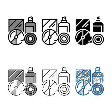 Disk and bottle plastic waste color modern icon vector Stock Illustration