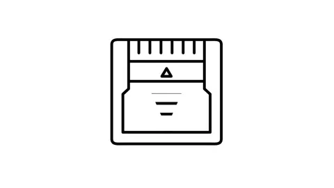 Disk animated icon displaying classic cartridge memory chip Vídeo Stock 341941161
