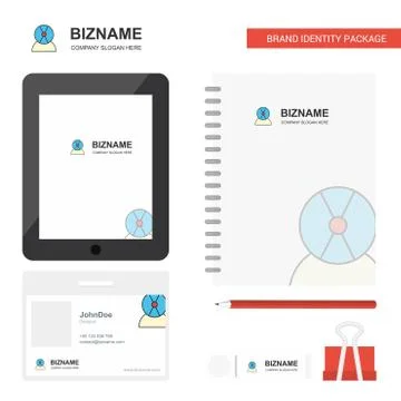 Disk avatar Business Logo, Tab App, Diary PVC Employee Card and USB Brand Sta Stock Illustration