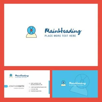 Disk avatar Logo design with Tagline &amp; Front and Back Busienss Card Template. Stock Illustration