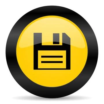 Disk black yellow web icon Illustrazione stock