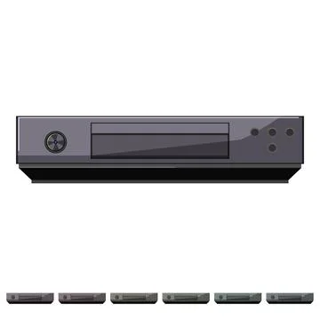 Disk blu ray player cartoon vector graphic Stock Illustration