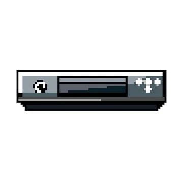 Disk blu ray player game pixel art vector illustration Stock Illustration