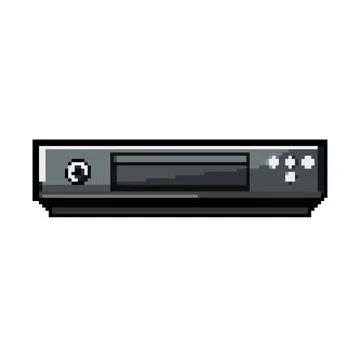 Disk blu ray player pixel art vector illustration Stock Illustration