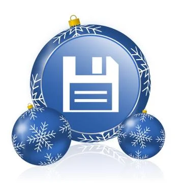 Disk blue christmas balls icon Illustrazione stock