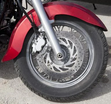 Disk brake system on a motorcycle Stock-Fotos