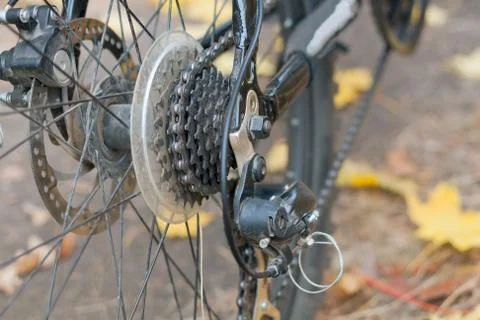 Disk brakes of the bicycle Stock Photos