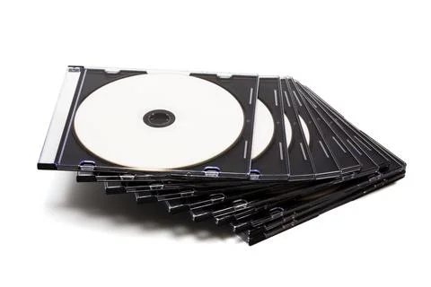 Disk cd in boxes Foto stock