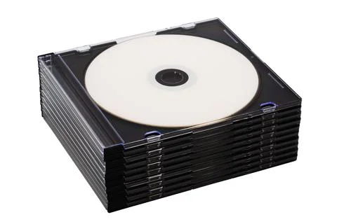 Disk cd in boxes Foto stock