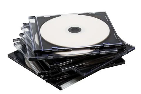 Disk cd in boxes Stock Photos