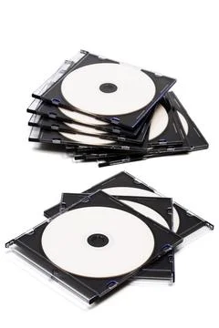 Disk cd in boxes Stockfoto's