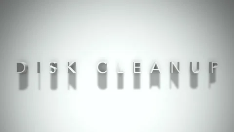 Disk cleanup 3D title animation white text on a white background Stock Footage 299757949