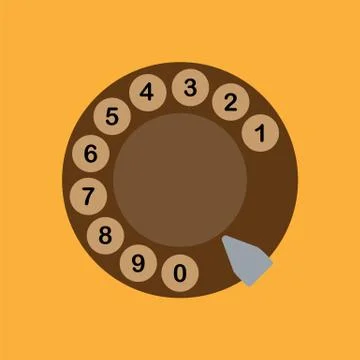 Disk dialer icons with pulse retro phone Stock Illustration