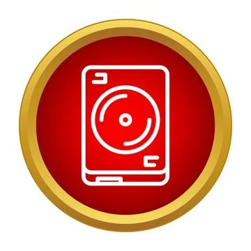 Disk drive icon representing digital data storage technology Stock Illustration