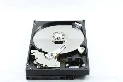 Disk drive inside of hard disk Stock Photos