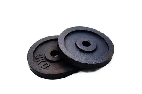 Disk for dumbbells isolated on white background. Stock Photos