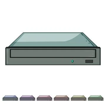 Disk dvd drive cartoon vector graphic Stock Illustration