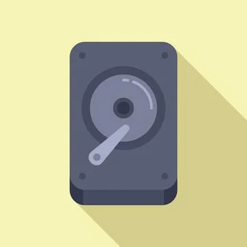 Disk gb data icon flat vector. Assembly focus state Stock Illustration
