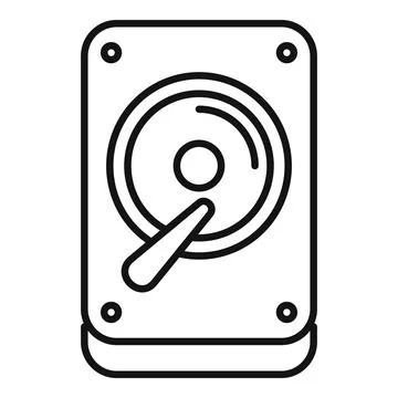 Disk gb data icon outline vector. Assembly focus state 库存插图