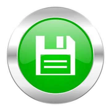 Disk green circle chrome web icon isolated. Illustrazione stock