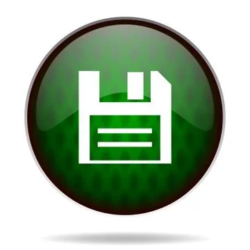 Disk green internet icon. Illustrazione stock