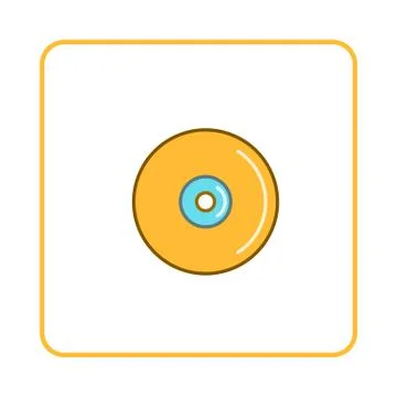 Disk icon, simple style 스톡 일러스트