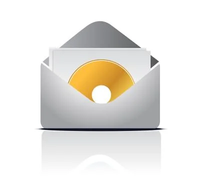 Disk inside paper envelope illustration Stock Illustration
