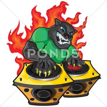 Disk Jockey Stock Illustration
