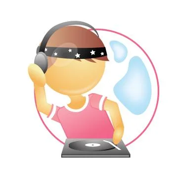 Disk jockey Stock-Illustration