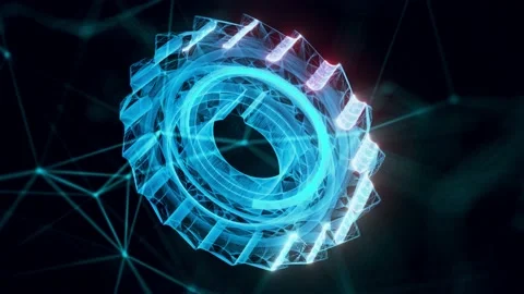 Disk milling cutter hologram Close up Stock Footage 154840468