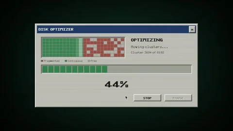 Disk Optimizer Progress Bar Animation Retro User Interface Data Optimization Vídeos de archivo 342592666