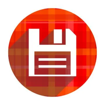 Disk red flat icon isolated.. Illustrazione stock