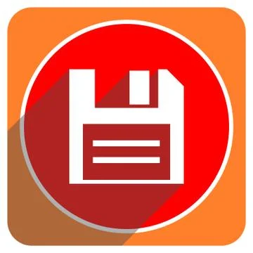 Disk red flat icon isolated. Illustrazione stock