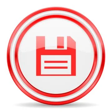 Disk red white glossy web icon Illustrazione stock