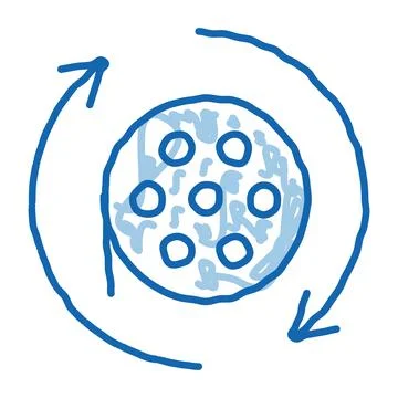 Disk scroll doodle icon hand drawn illustration Stock Illustration