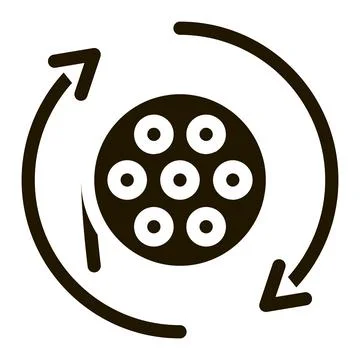 Disk scroll icon Vector Glyph Illustration Illustrazione stock