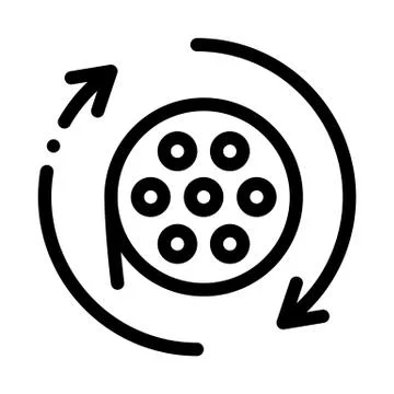 Disk scroll icon vector outline illustration Illustrazione stock