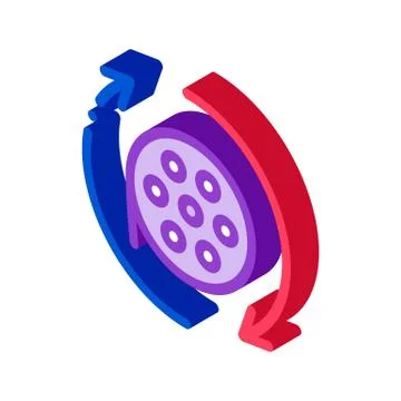 Disk scroll isometric icon vector illustration Stock Illustration