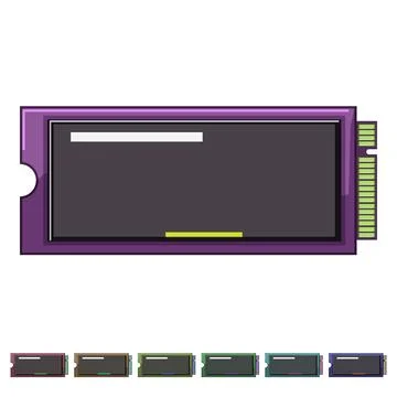 Disk ssd storage cartoon vector graphic Illustrazione stock