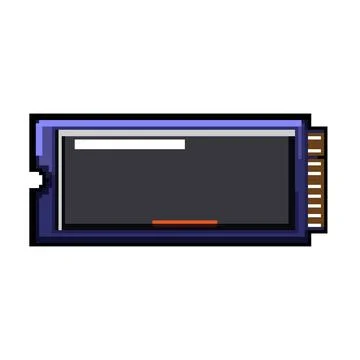 Disk ssd storage pixel art vector illustration 스톡 일러스트